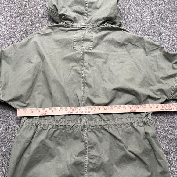 American Eagle Jacket Medium Green Cargo Military Field Hooded Coat Ladies - Picture 4 of 9
